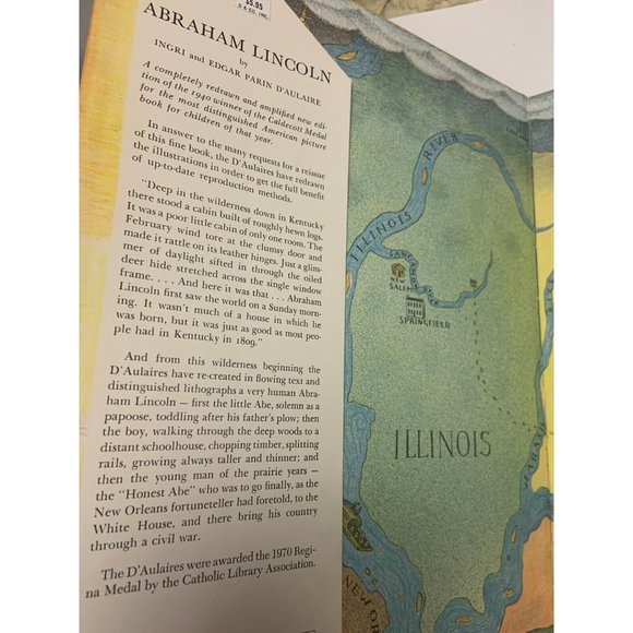 1957 Abraham Lincoln by Ingri & Edgar Parin d'Aulaire Hardback W/ Dust Jacket AO - Picture 2 of 7